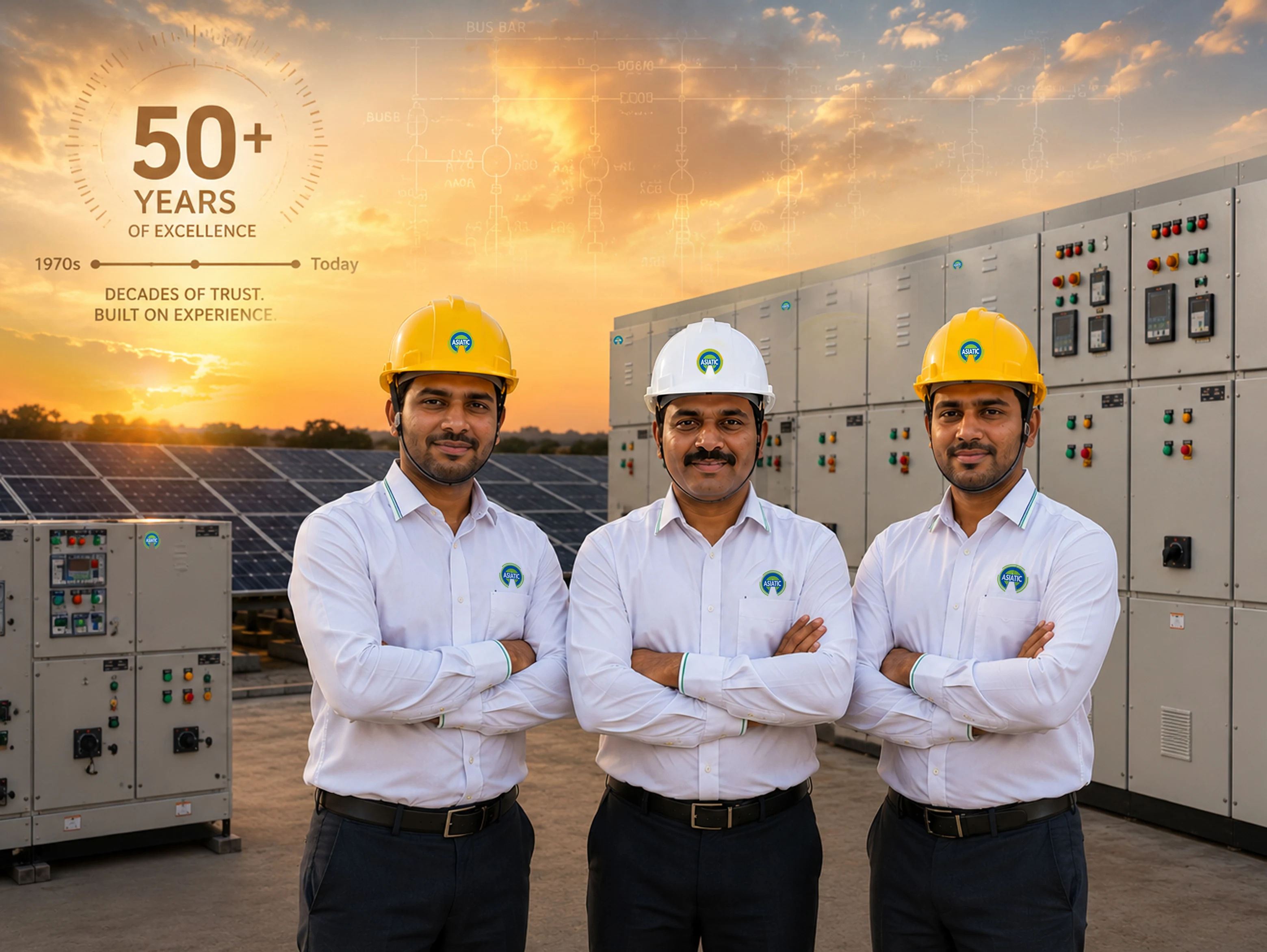 Asiatic team celebrating 50+ years of excellence in the switchgear industry